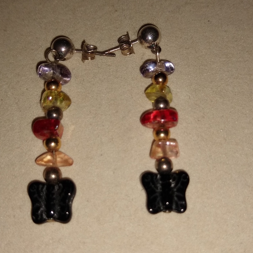 Silver & GF w/ Onyx Butterfly earrings